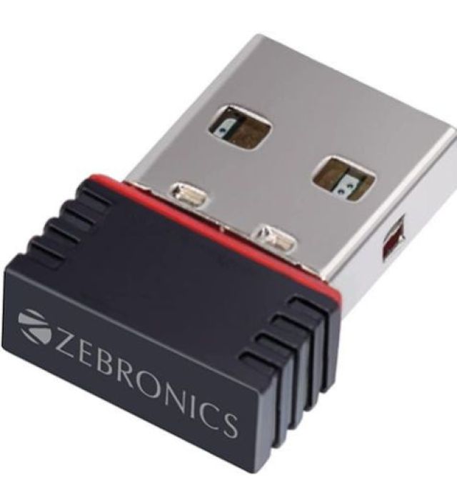 ZEBRONICS ZEB-USB150WF1 WiFi USB Mini Adapter Supports 150 Mbps Wireless Data, Comes with Advanced Security WPA/WPA2 encryption Standards