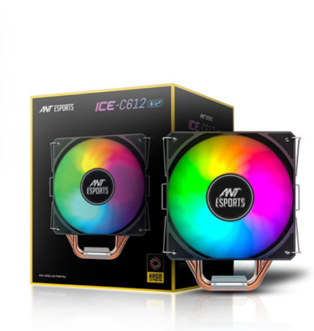 Ant Esports ICE-C612 V2 ARGB CPU Cooler| Support Intel LGA1200, LGA115X, LGA20XX, LGA1366, LGA1700 and AMD FM1, FM2, FM2+, AM2, AM2+, AM3, AM3+, AM4, AM5