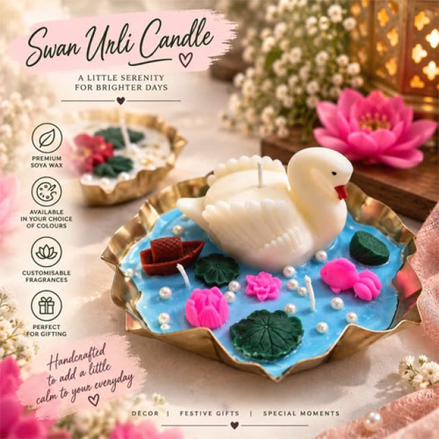 Swan Urli Candle Unscented (Handmade with Soy wax)