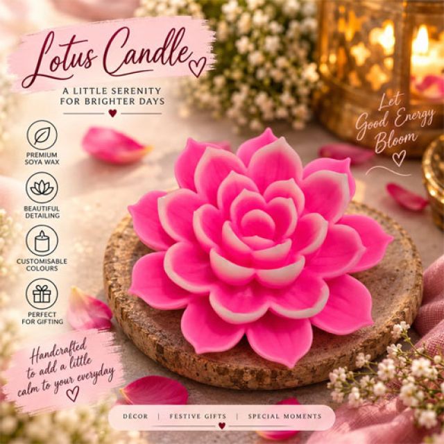 Open Lotus Candle Unscented (Handmade with Soy wax)