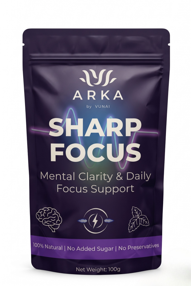 ARKA by VUNAI Sharp Focus | Beetroot, Brahmi & Peppermint Powder 100g