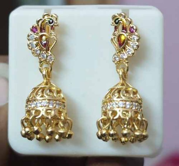 Royal Peacock Jhumka Earrings 1