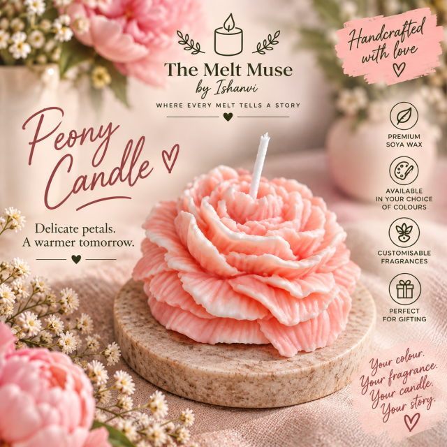Peony Candle (Handmade with Soy wax)