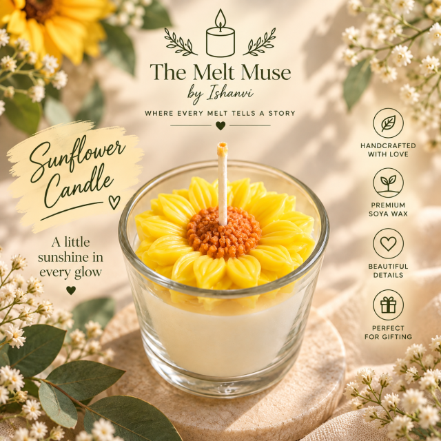 Sunflower Candle (Handmade with Soy wax)