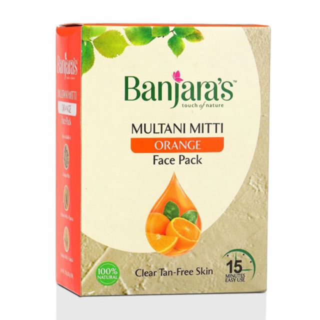 100g Banjara's Multani Mitti + Orange Face Pack Powder (20g X 5)