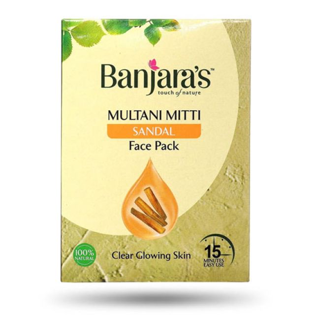 100g Banjara's Multani Mitti + Sandal Face Pack Powder (20g X 5)